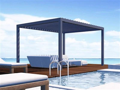 Funkcionāli baseina pergola jumti